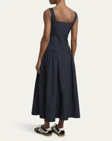 Proenza Schouler White Label Kendall Sleeveless Technical Cotton Midi Dress | Thumbnail 3 Proenza Schouler White Label Kendall Sleeveless Technical Cotton Midi Dress | Thumbnail 3