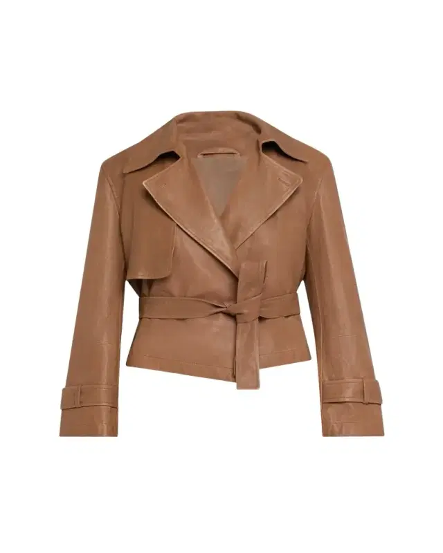 Brunello Cucinelli Vintage Napa Leather Cropped Trench