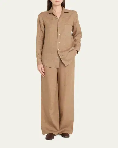 Loro Piana Valerio Linen Straight-Leg Sunny Trousers | Thumbnail 6 Loro Piana Valerio Linen Straight-Leg Sunny Trousers | Thumbnail 6