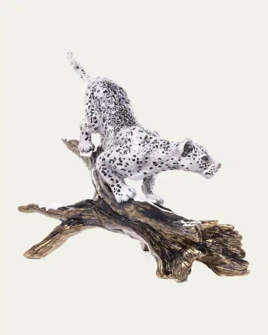 Jay Strongwater Snow Leopard Descending Branch Tabletop Object | Thumbnail 2