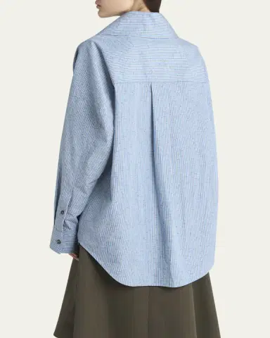 Bottega Veneta Stripe Irregular Cotton Linen Shirt | Thumbnail 3 Bottega Veneta Stripe Irregular Cotton Linen Shirt | Thumbnail 3