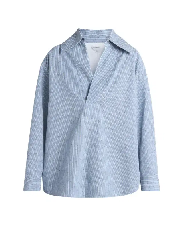Stripe Irregular Cotton Linen Shirt