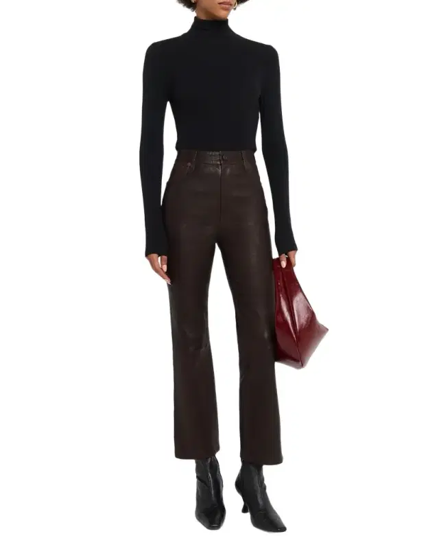FRAME Ribbed Turtleneck Top