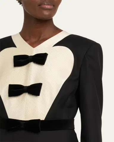 Valentino Garavani Bow Tuxedo Ruffle Midi Dress | Thumbnail 9