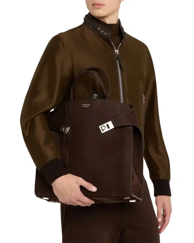 Ferragamo Men's Hug Leather Tote Bag