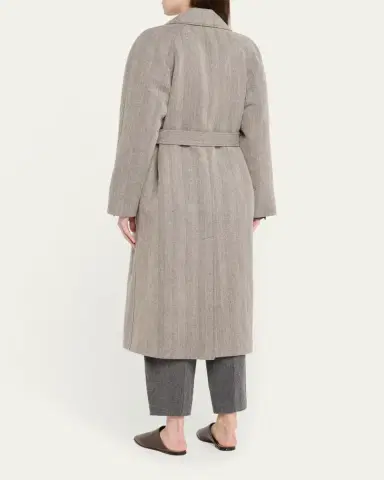 Loro Piana Foster Double-Breast Belted Wool Cashmere Coat | Thumbnail 3