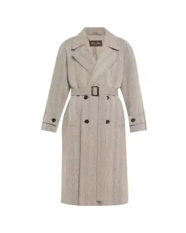 Loro Piana Foster Double-Breast Belted Wool Cashmere Coat | Thumbnail 1
