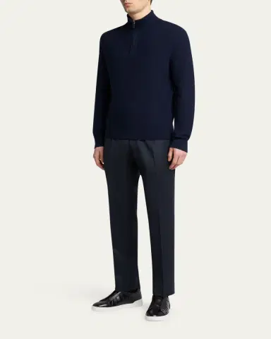 ZEGNA Men's Triple Stitch Alligator Leather Slip-On Sneakers | Thumbnail 3