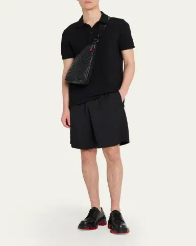 Christian Louboutin Men's Funky Leather Empire Spikes Sling Bag | Thumbnail 4 Christian Louboutin Men's Funky Leather Empire Spikes Sling Bag | Thumbnail 4