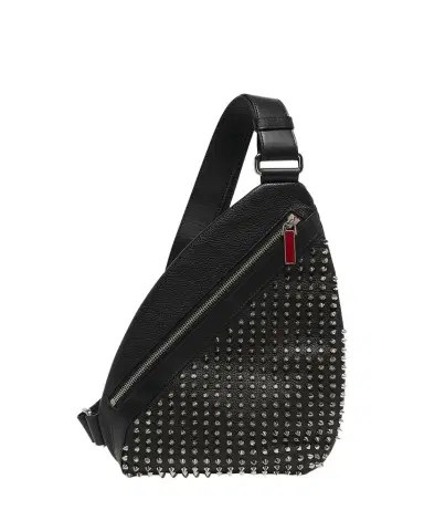 Christian Louboutin Men's Funky Leather Empire Spikes Sling Bag | Thumbnail 1 Christian Louboutin Men's Funky Leather Empire Spikes Sling Bag | Thumbnail 1