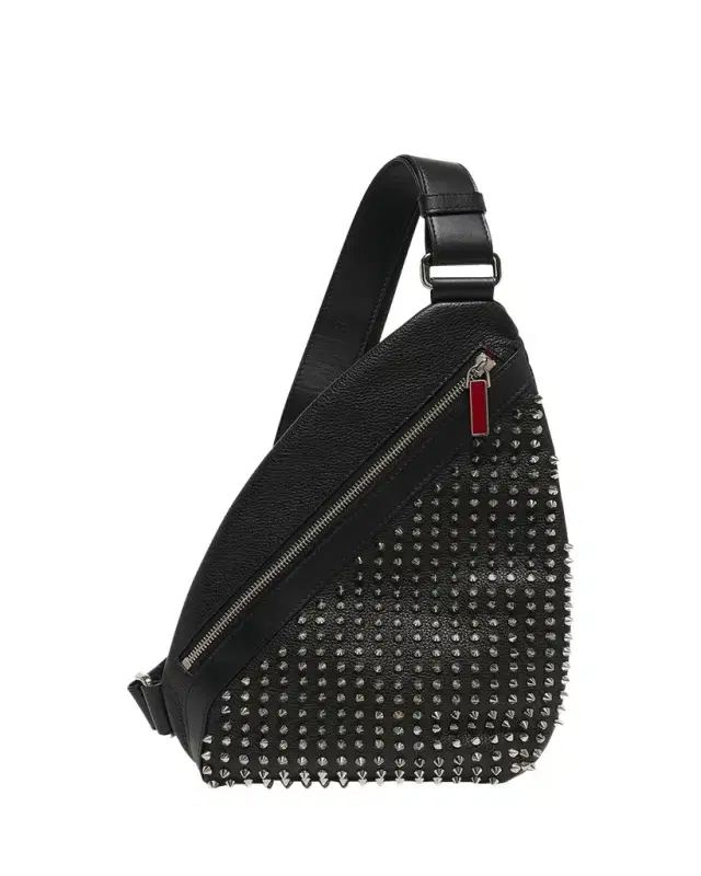 Christian Louboutin Men's Funky Leather Empire Spikes Sling Bag
