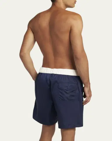 Moncler Men's Nylon Contrast-Band Swim Shorts | Thumbnail 3 Moncler Men's Nylon Contrast-Band Swim Shorts | Thumbnail 3