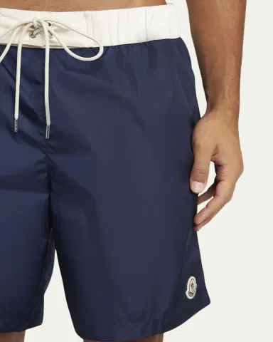 Moncler Men's Nylon Contrast-Band Swim Shorts | Thumbnail 4 Moncler Men's Nylon Contrast-Band Swim Shorts | Thumbnail 4