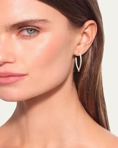 Lana 14K Gold Small Flawless Front/Back Upside Down Diamond Hoop Earrings | Thumbnail 2