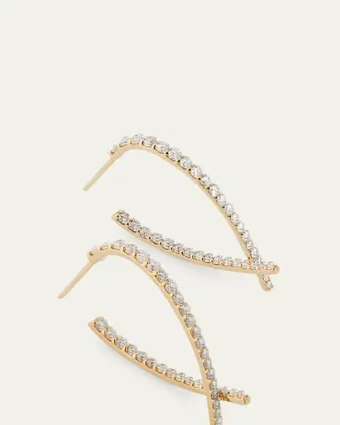Lana 14K Gold Small Flawless Front/Back Upside Down Diamond Hoop Earrings | Thumbnail 3