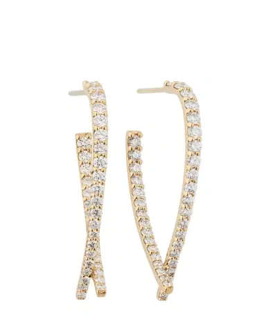 Lana 14K Gold Small Flawless Front/Back Upside Down Diamond Hoop Earrings | Thumbnail 1