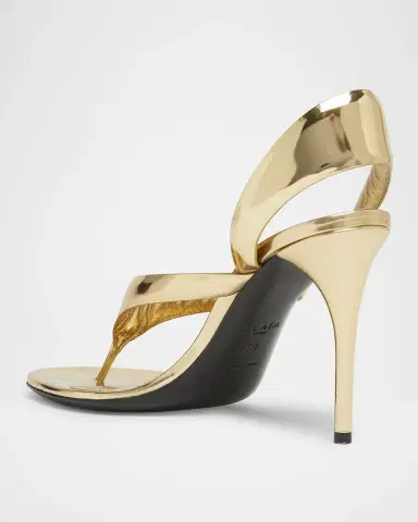 ALAIA Tong Metallic Leather Sandals | Thumbnail 4 ALAIA Tong Metallic Leather Sandals | Thumbnail 4