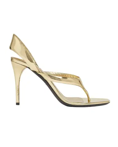 ALAIA Tong Metallic Leather Sandals | Thumbnail 1 ALAIA Tong Metallic Leather Sandals | Thumbnail 1