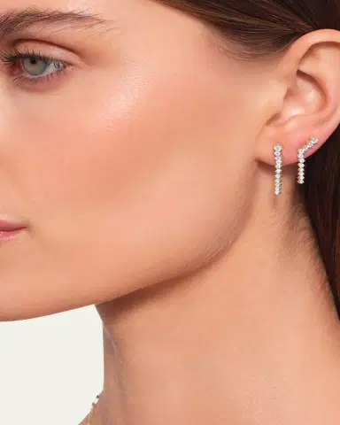 Lana 14K Gold Flawless Tennis Linear Diamond Ear Crawlers | Thumbnail 5 Lana 14K Gold Flawless Tennis Linear Diamond Ear Crawlers | Thumbnail 5