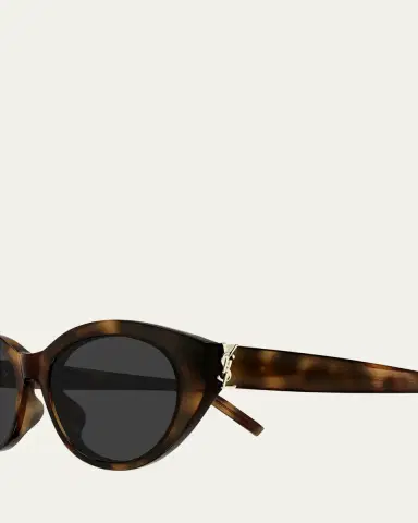 Saint Laurent Recycled Acetate Round Sunglasses | Thumbnail 8