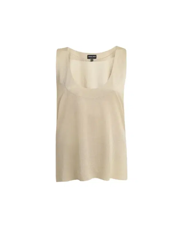 Giorgio Armani Chain-Necklace Scoop-Neck Shiny Viscose Jersey Tank Top