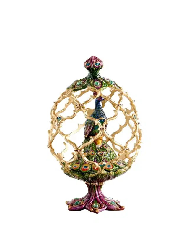 Jay Strongwater Decorative Peacock Egg