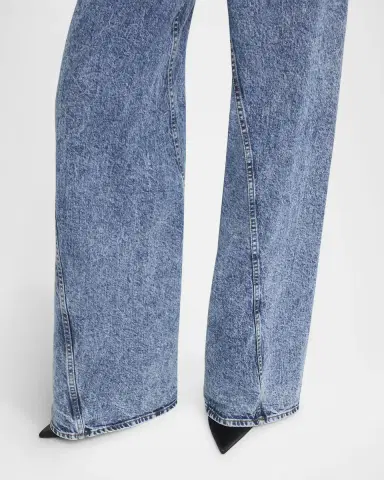 ALAÏA Twisted-Hem Wide-Leg Acid Denim Jeans | Thumbnail 3 ALAÏA Twisted-Hem Wide-Leg Acid Denim Jeans | Thumbnail 3