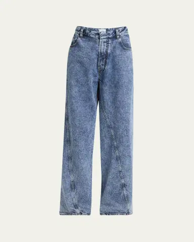 ALAÏA Twisted-Hem Wide-Leg Acid Denim Jeans | Thumbnail 4 ALAÏA Twisted-Hem Wide-Leg Acid Denim Jeans | Thumbnail 4
