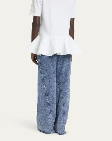 ALAÏA Twisted-Hem Wide-Leg Acid Denim Jeans | Thumbnail 6 ALAÏA Twisted-Hem Wide-Leg Acid Denim Jeans | Thumbnail 6
