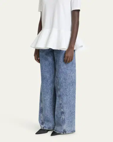 ALAÏA Twisted-Hem Wide-Leg Acid Denim Jeans | Thumbnail 7 ALAÏA Twisted-Hem Wide-Leg Acid Denim Jeans | Thumbnail 7