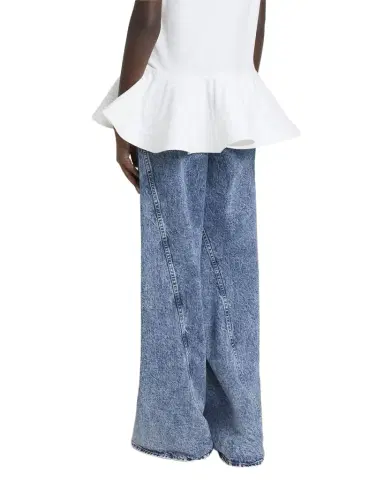 ALAÏA Twisted-Hem Wide-Leg Acid Denim Jeans | Thumbnail 1 ALAÏA Twisted-Hem Wide-Leg Acid Denim Jeans | Thumbnail 1