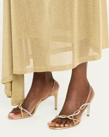 René Caovilla Three-Tone Crystal Satin Braid Halter Sandals | Thumbnail 2 René Caovilla Three-Tone Crystal Satin Braid Halter Sandals | Thumbnail 2