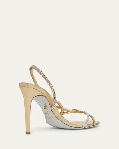 René Caovilla Three-Tone Crystal Satin Braid Halter Sandals | Thumbnail 4 René Caovilla Three-Tone Crystal Satin Braid Halter Sandals | Thumbnail 4