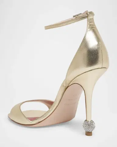 Roger Vivier Marlene Leather Crystal-Heel Sandals | Thumbnail 3 Roger Vivier Marlene Leather Crystal-Heel Sandals | Thumbnail 3