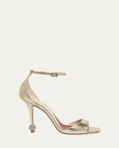 Roger Vivier Marlene Leather Crystal-Heel Sandals | Thumbnail 6 Roger Vivier Marlene Leather Crystal-Heel Sandals | Thumbnail 6