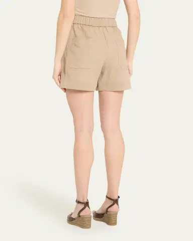 Brunello Cucinelli Pull-Up Cotton Gauze Shorts | Thumbnail 3