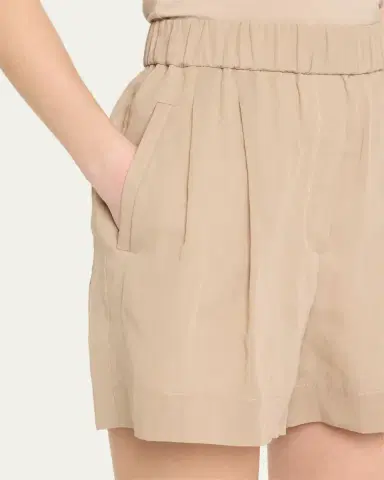 Brunello Cucinelli Pull-Up Cotton Gauze Shorts | Thumbnail 5