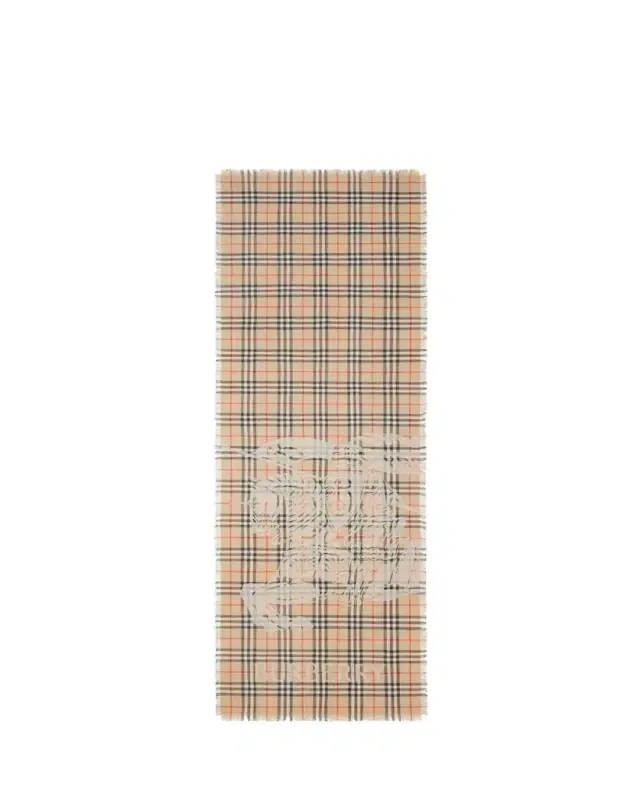 Rectangular EKD Check-Print Wool Scarf