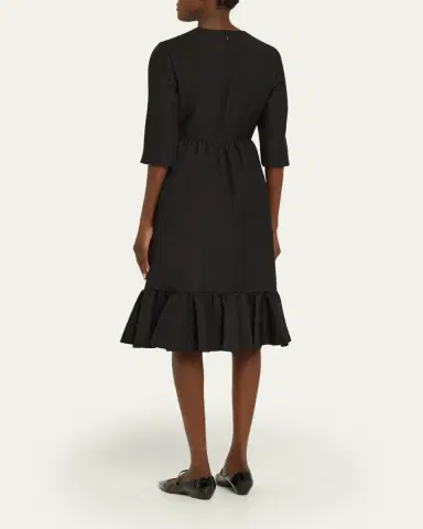 Valentino Garavani Strass Heart Flounce Crepe Couture Dress | Thumbnail 3