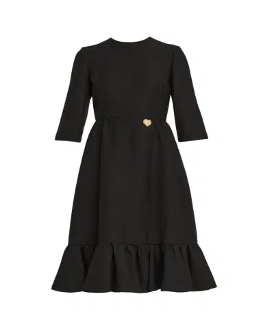 Valentino Garavani Strass Heart Flounce Crepe Couture Dress | Thumbnail 1