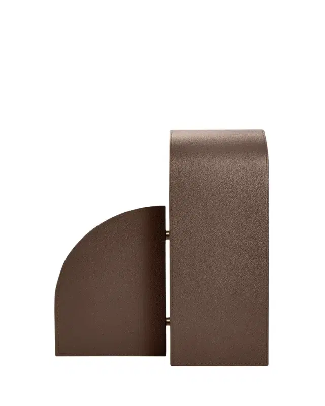 Assouline Cubist L Brown Leather Bookend