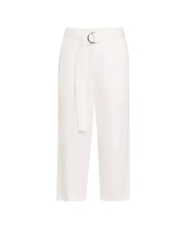 Belted Wide Leg Cropped Pants