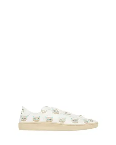 Valentino Garavani Royco VLogo Cat-Print Leather Sneakers | Thumbnail 1 Valentino Garavani Royco VLogo Cat-Print Leather Sneakers | Thumbnail 1