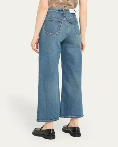 RE/DONE High Rise Wide-Leg Cropped Jeans | Thumbnail 3
