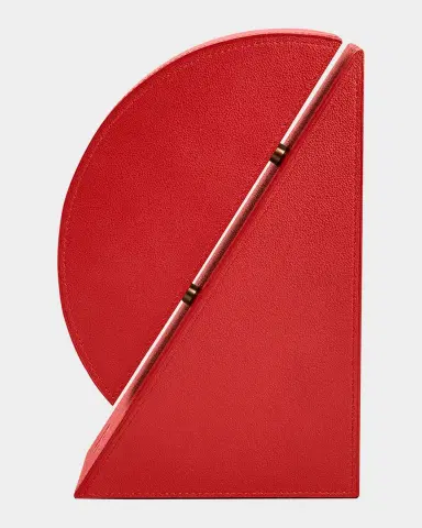 Assouline Cubist L Red Leather Bookend | Thumbnail 2 Assouline Cubist L Red Leather Bookend | Thumbnail 2