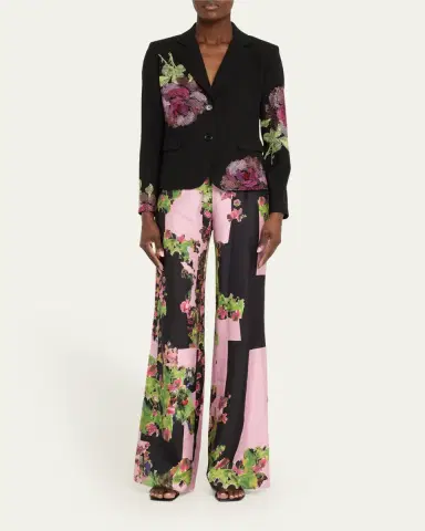 Libertine American Beauty Printed Short Wool Blazer | Thumbnail 2