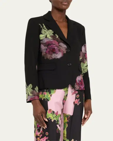 Libertine American Beauty Printed Short Wool Blazer | Thumbnail 4
