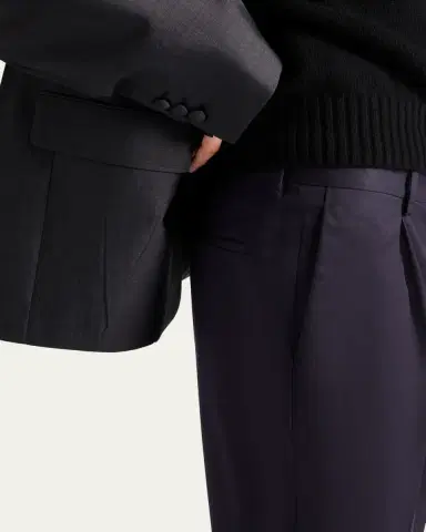Prada Men's Pleated Twill Pants | Thumbnail 2
