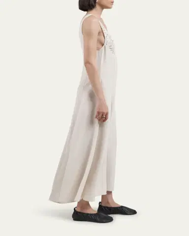 Maria McManus V-Neck Lace Godet Dress | Thumbnail 4