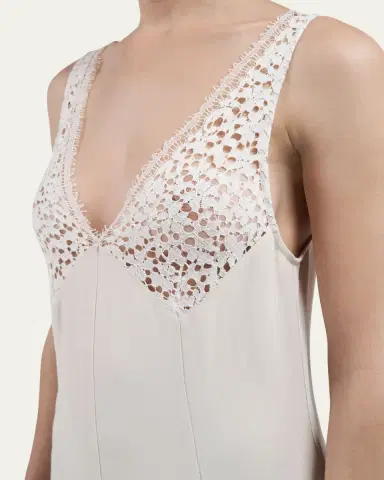 Maria McManus V-Neck Lace Godet Dress | Thumbnail 5